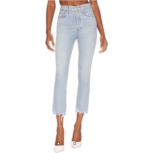 AGOLDE Riley High Rise Straight Crop Jeans Size 25 Button Fly